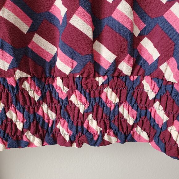 Lane Bryant Women Cross Front Wrap Blouse Top 24 3X Multicolor Geometric NEW - Picture 9 of 12